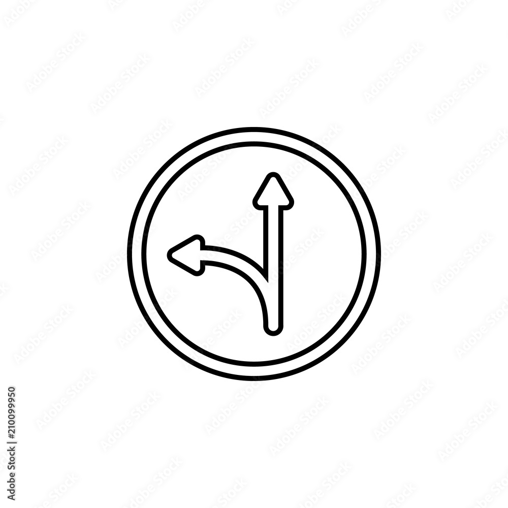 Poster move right or left icon. element of traffic signs icon for mobile concept and web apps. thin line mo