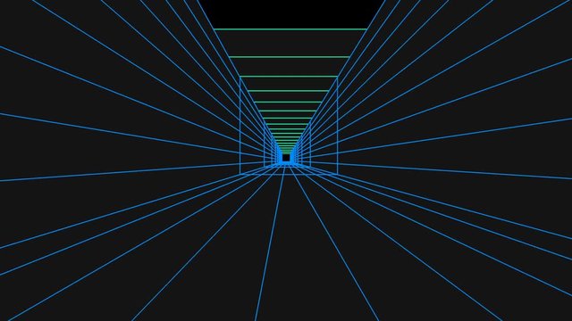 Vintage parallax formed by grid and lines with changing colors 2