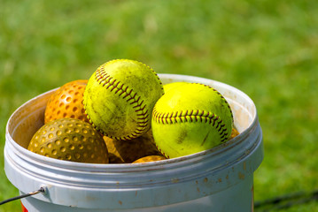 Yellow softball for match