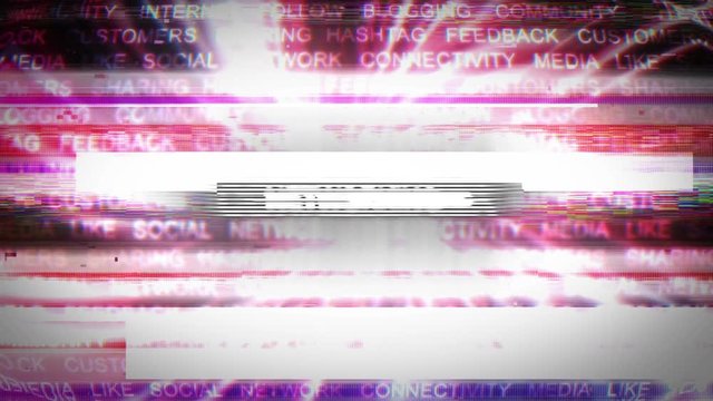 SOCIAL NETWORK Keywords Glitch Explosion, Rendering, Animation, Background, Loop, 4k
