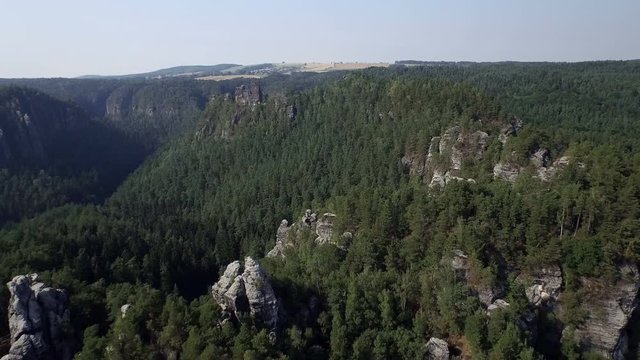 Landscape aerial view of Saxon Switzerland