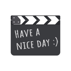Naklejka premium director clapboard or movie clapboard isolated on background vector illustration 