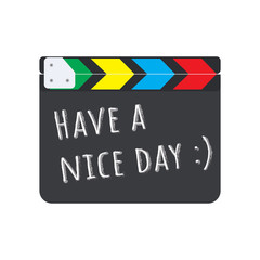 Obraz premium director clapboard or movie clapboard isolated on background vector illustration 