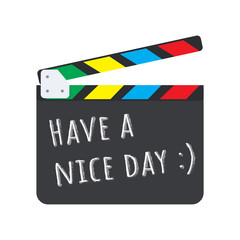 Fototapeta premium director clapboard or movie clapboard isolated on background vector illustration 