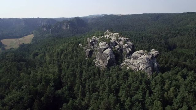 Landscape aerial view of Saxon Switzerland