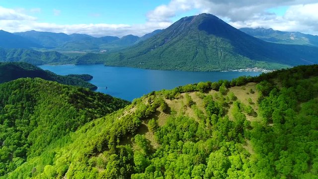 中禅寺湖空撮