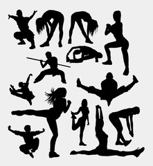Martial art sport silhouette. 