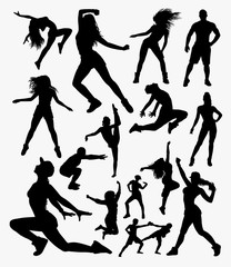 Gym sport silhouette. Good use for symbol, logo, web icon, mascot, sticker, or any design you want.