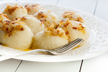 Potato dumplings stuffed with meat