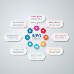 Vector infographic template for diagram, graph, presentation, chart, business concept with 8 options.