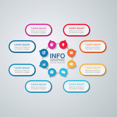 Vector infographic template for diagram, graph, presentation, chart, business concept with 8 options.