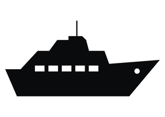 boat trips, black silhouette of steamboat, vector icon