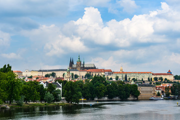 Castle Hill and Cathedral in Prague, Czech Republic