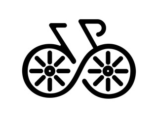 Black and white linear bycicle icon Laconic simple bike sign