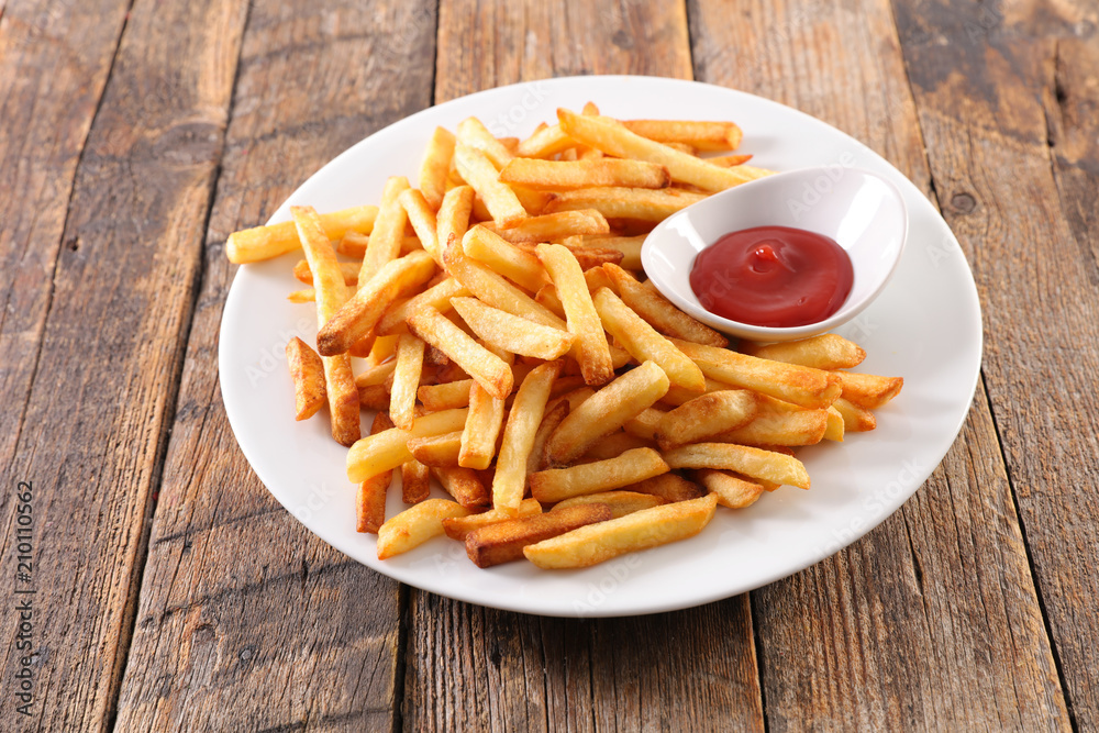 Wall mural french fries and ketchup