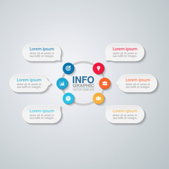 Obraz premium Vector infographic template for diagram, graph, presentation, chart, business concept with 6 options.