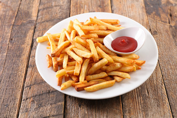 french fries and ketchup