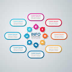 Vector infographic template for diagram, graph, presentation, chart, business concept with 8 options.