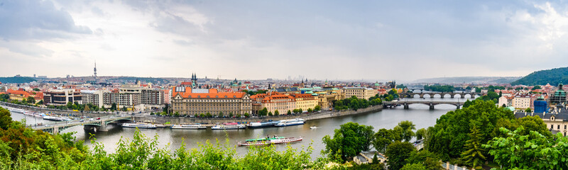 Naklejka na ściany i meble Panoramic view in Prague, Czech Republic