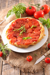 tomato quiche, tart tatin