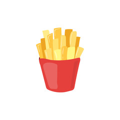Fast Food french fries vector icon. Unhealthy eating potato cartoon illustration isolated on white background