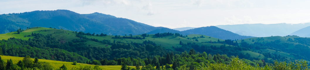 Landscape panorama of the Carpathian Mountains