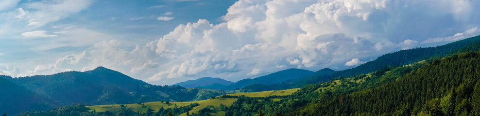 Fototapeta na wymiar Landscape panorama of the Carpathian Mountains