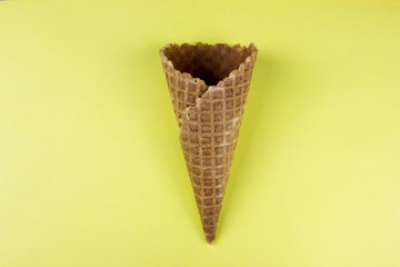 Ice cream Sweet waffle corn. Summer minimal Food concept