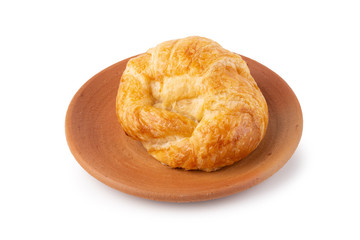 Plain croissant isolated on a white background