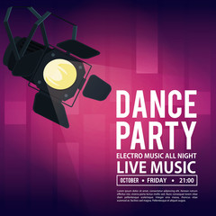 Dance party invitation card with date vector illustration graphic design