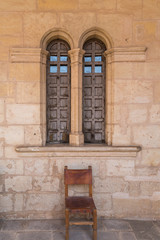 Ancient Monastery scene Old Chair and Windows