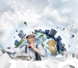 Creative inspiration of young writer.