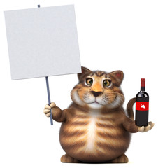 Obraz premium Fun cat - 3D Illustration