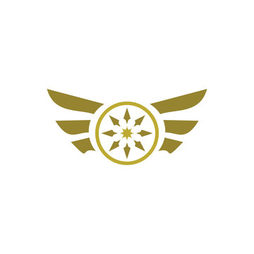 Golden wing with star logo