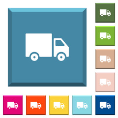 Delivery truck white icons on edged square buttons