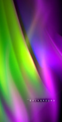 Neon glowing wave, magic energy and light motion background