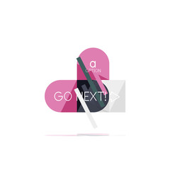 Minimal flat clean abstract option step infographic design element, geometric shapes - round squares, circles and lines layout with sample text