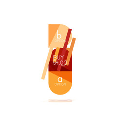 Minimal flat clean abstract option step infographic design element, geometric shapes - round squares, circles and lines layout with sample text