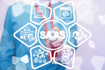 SAAS - medical software as a service. Medicine Software Platform.