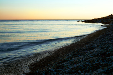 sea wave on the stone coast