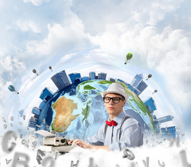 Creative inspiration of young writer.