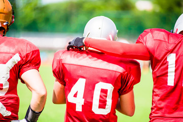 American football players in action