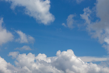 Blue sky with white clouds.