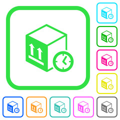 Package shipping time vivid colored flat icons