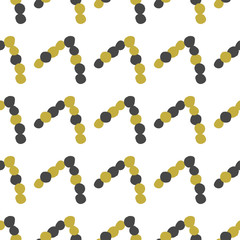 Polka dot seamless pattern. Hand hatching. Brushwork. Geometric background. Scribble texture. Тextile rapport.