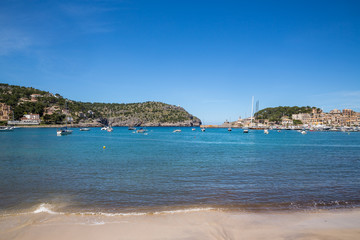 Fototapeta na wymiar A view in Port Soller in Majorca