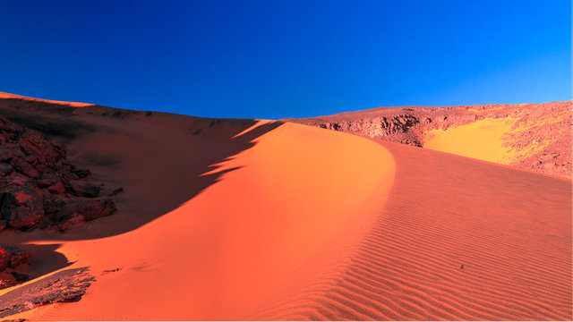 Close-up view to dunes in Tassili nAjjer national park, Algeria