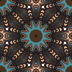 Naklejka premium Seamless texture of floral ornament. Vector illustration. For the interior design, printing, web and textile
