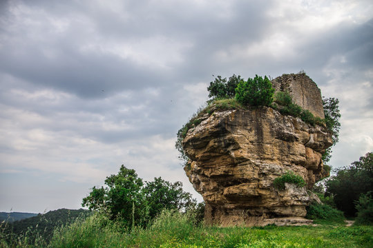 Castell de la Popa - famous hiking destination in the Montseny Natural Park, Barcelona, Catalonia, Spain