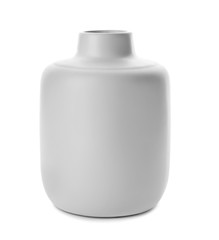 Ceramic vase on white background